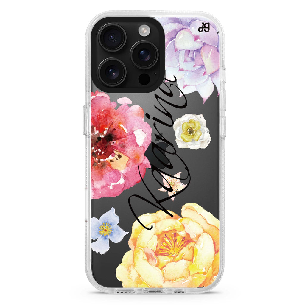 Colorful Watercolor Flowers iPhone 16 Pro & 16 Pro Max Case - Personalized and Stylish Protection