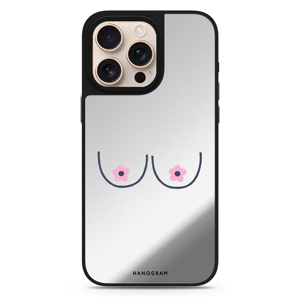 Floral Breast floral design iPhone 16/15/14 Pro Max & Pro mirror case