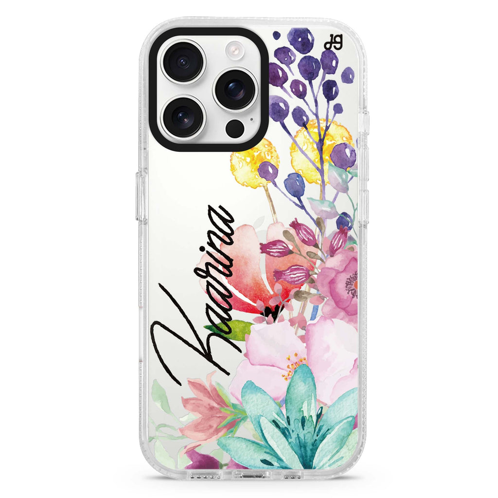 Precious Garden Florals iPhone 16 Pro & 16 Pro Max Case - Personalized and Stylish Protection