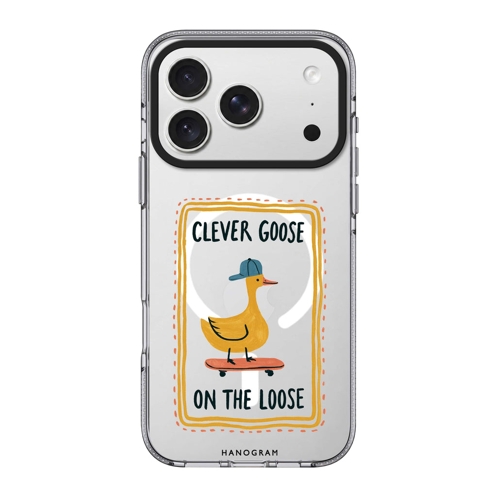 Goose on the Roll iPhone 18 Pro Max Ultra Clear Case - Image 1