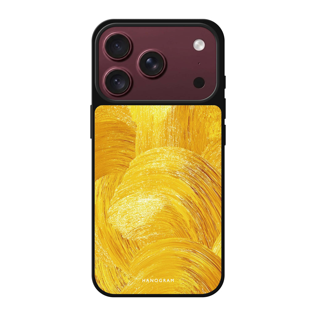 Golden Strokes gold abstract iPhone 18 Pro Max mirror case