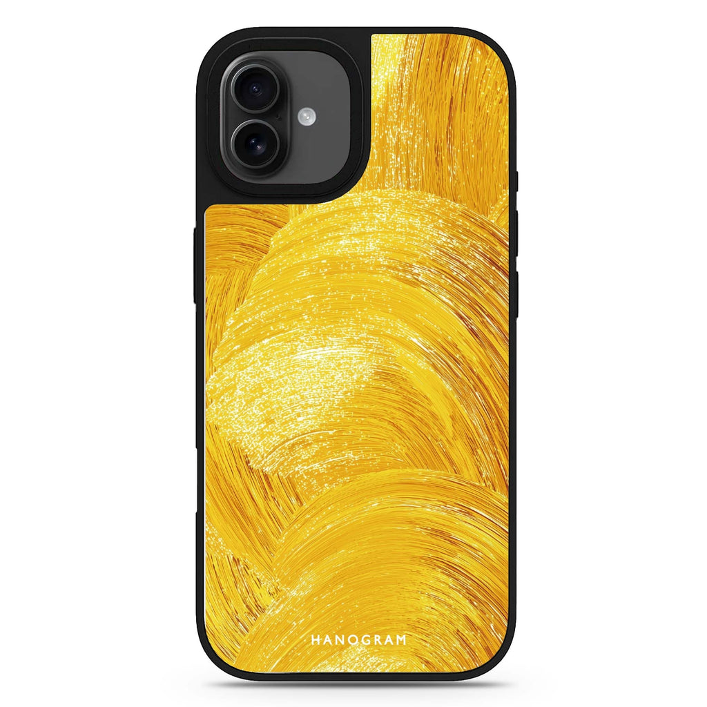 Golden Strokes iPhone 17 mirror case