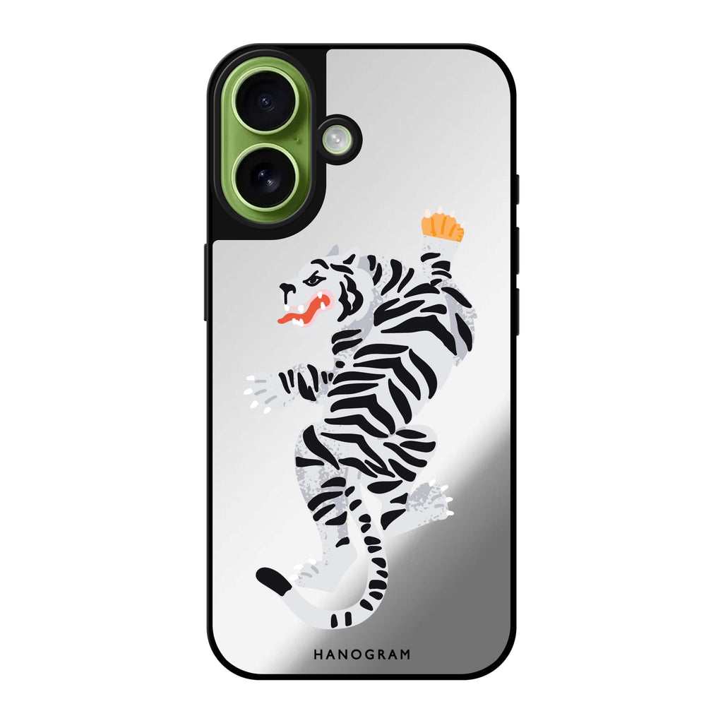 Reflective iPhone 16 Mirror Case –Tiger Design
