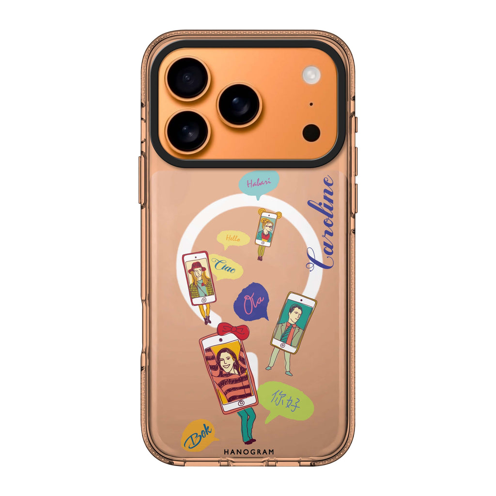 Phone Call personalized name graphic iPhone 17 Pro Max ultra clear case