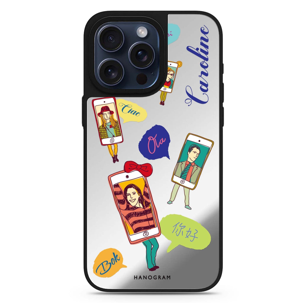 Phone Call personalized name MagSafe mirror case for iPhone 16/15/14 Pro Max and Pro, main view