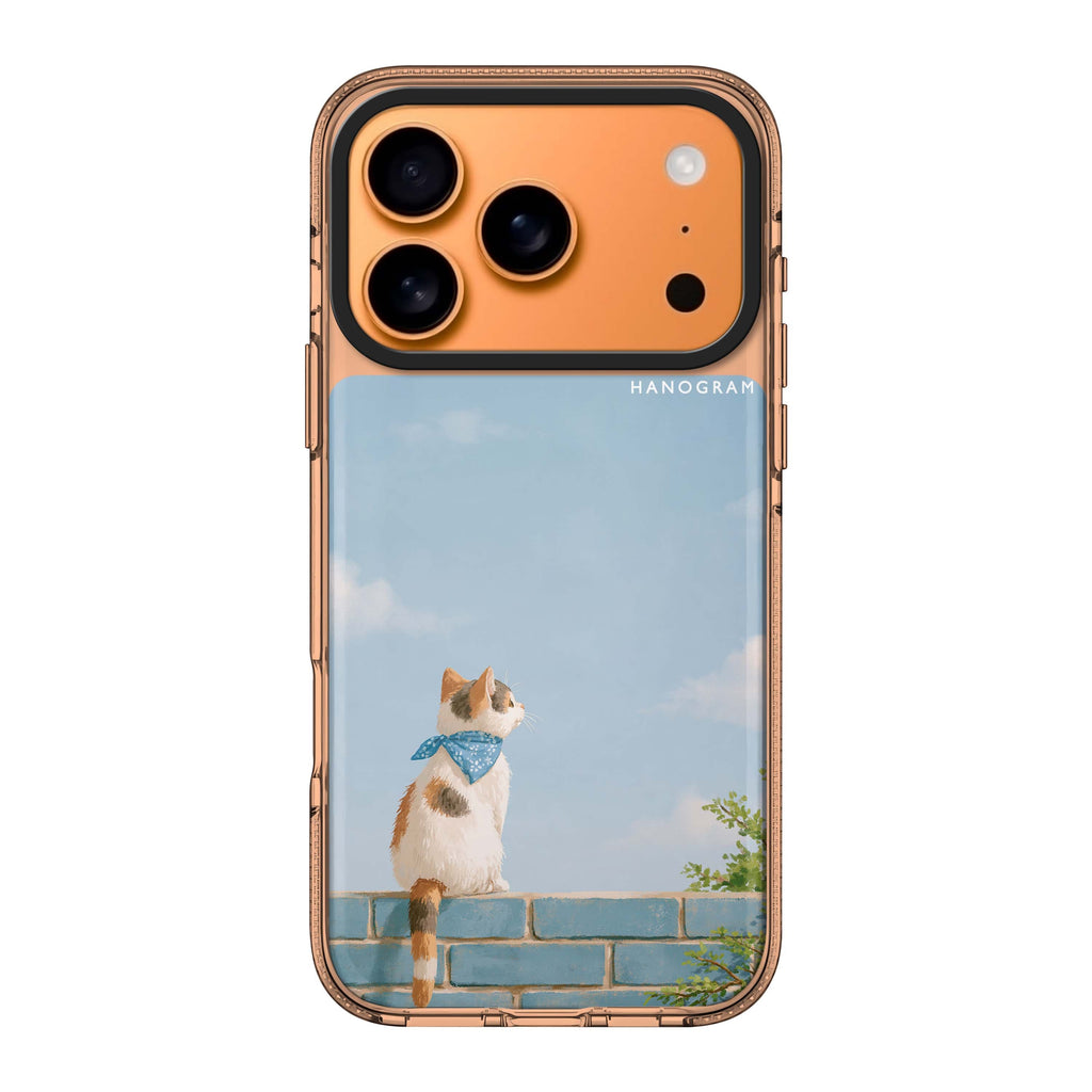 Blue Sky Bandana Cat iPhone 17 Pro Max Ultra Clear Case - Image 1
