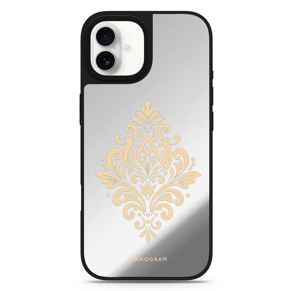 Champagne Filigree Crest iPhone 17 Mirror Case - View 1