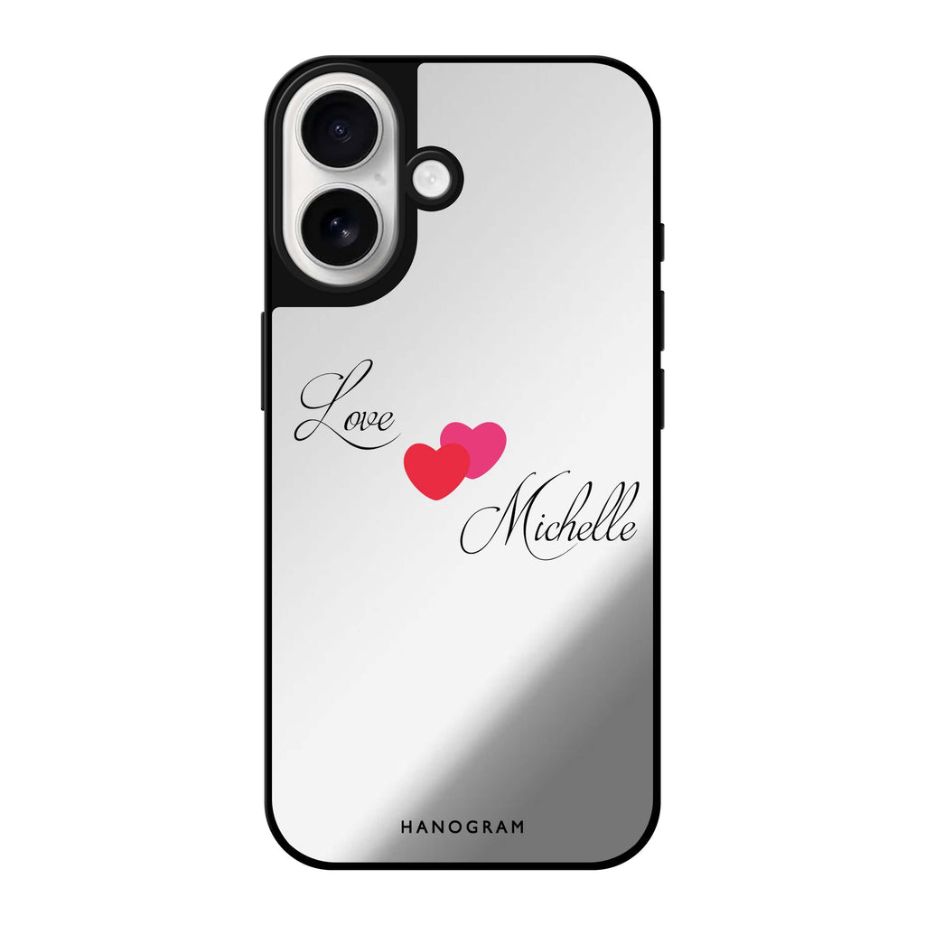 Reflective iPhone 16 Mirror Case –Sweet Heart Design