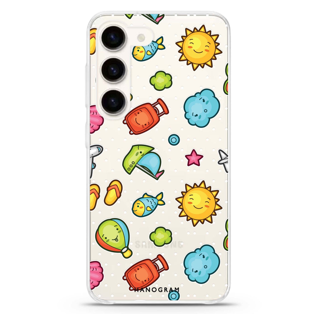 Animagic Adorables ultra-clear case for Samsung Galaxy S23/S22, front view