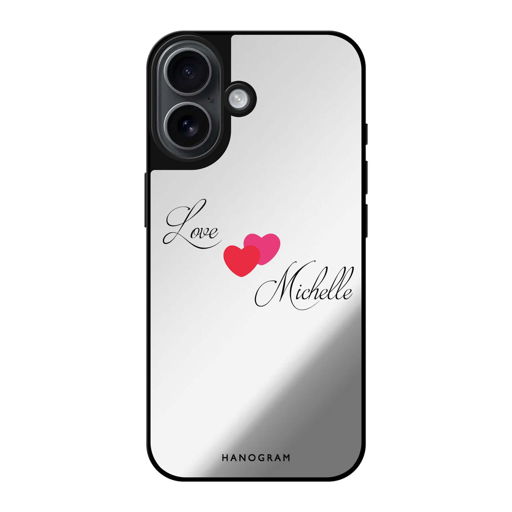 Reflective iPhone 16 Mirror Case –Sweet Heart Design