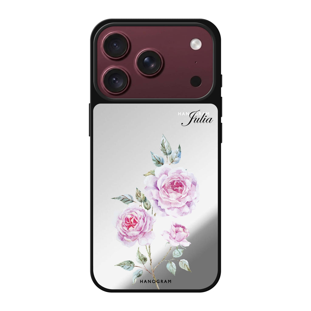 Simple Floral personalized name spring flower floral minimal iPhone 18 Pro Max mirror case