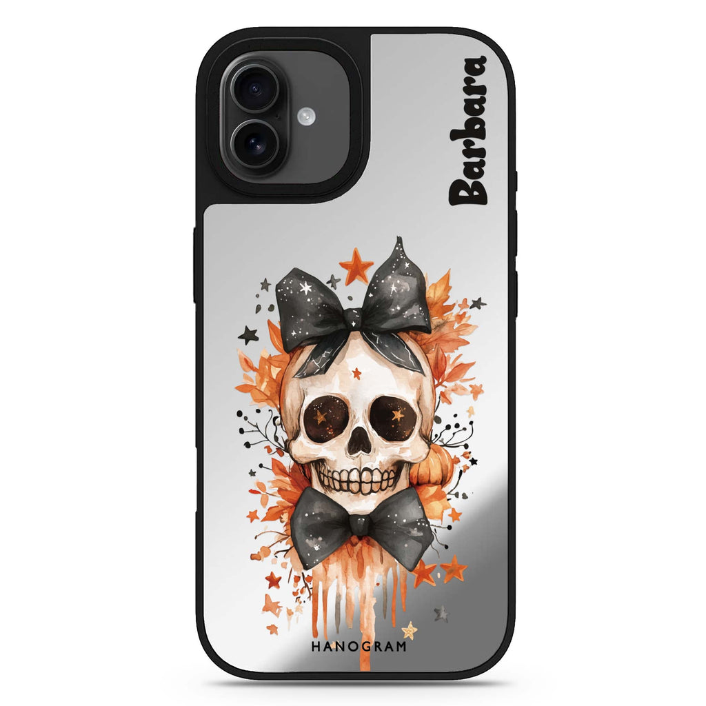 Twilight Ribbon Charms personalized name bow halloween iPhone 17 mirror case