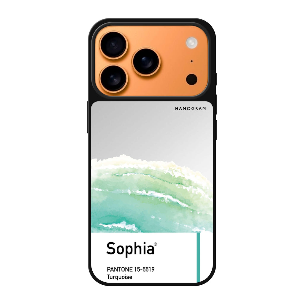 Turquoise I personalized name blue iPhone 17 Pro Max mirror case