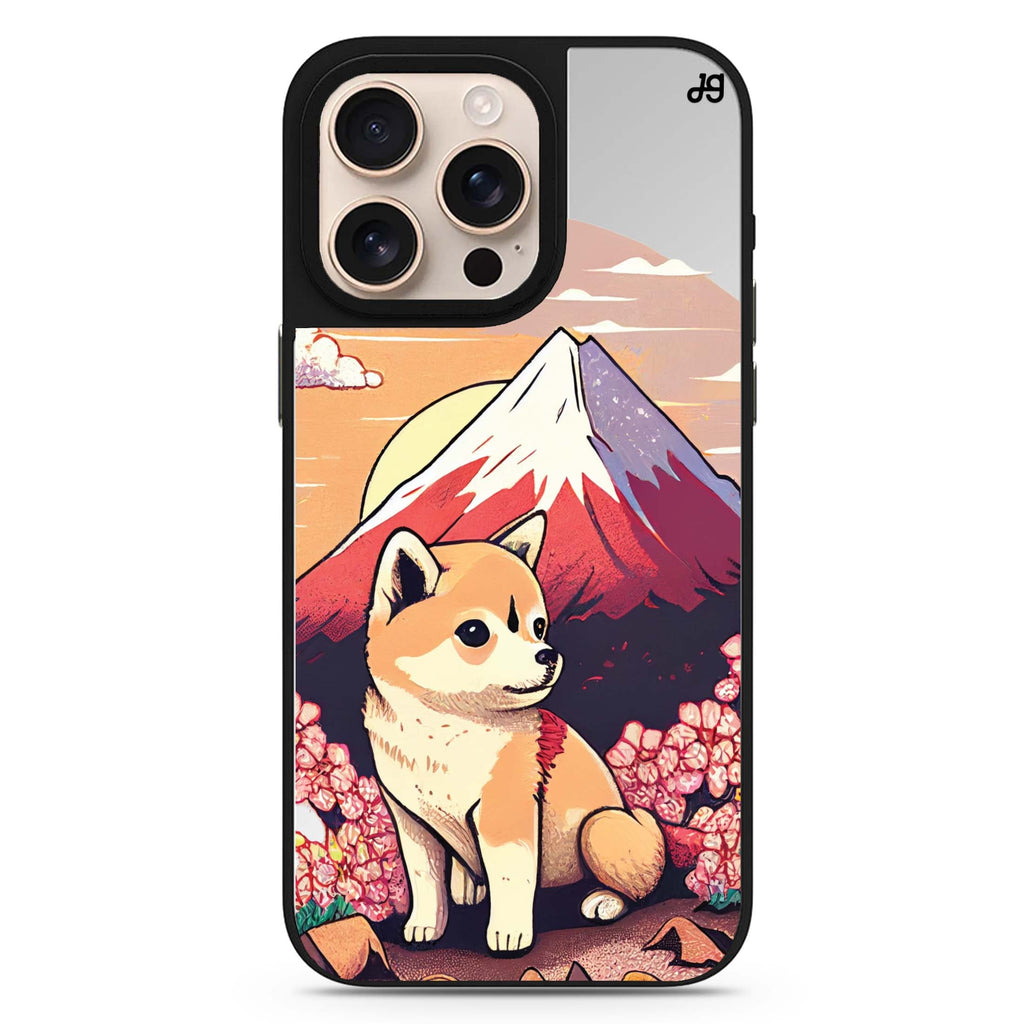 Shiba Inu & Fuji Mountain dog design iPhone 16/15/14 Pro Max & Pro mirror case