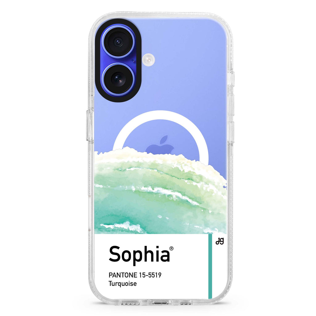 #15-5519 Turquoise I MagSafe Compatible iPhone 16 Ultra Clear Case - Personalized and Stylish Protection