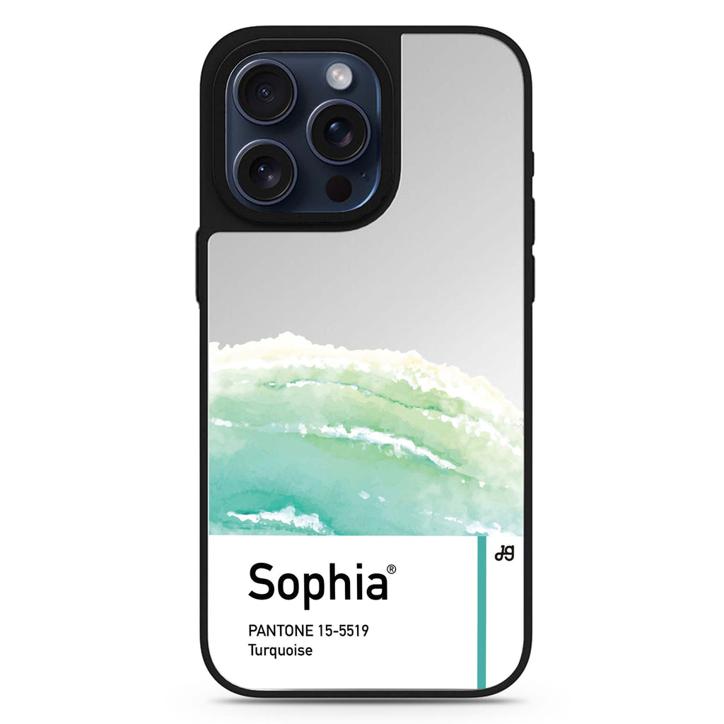 #15-5519 Turquoise I personalized name MagSafe mirror case for iPhone 16/15/14 Pro Max and Pro, main view