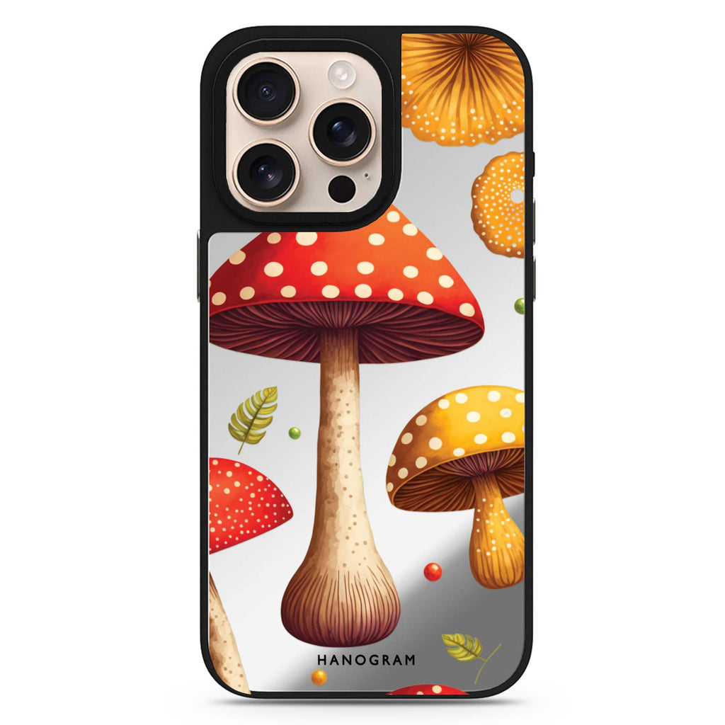 Mushroom Time sleek reflective design iPhone 16/15/14 Pro Max & Pro mirror case