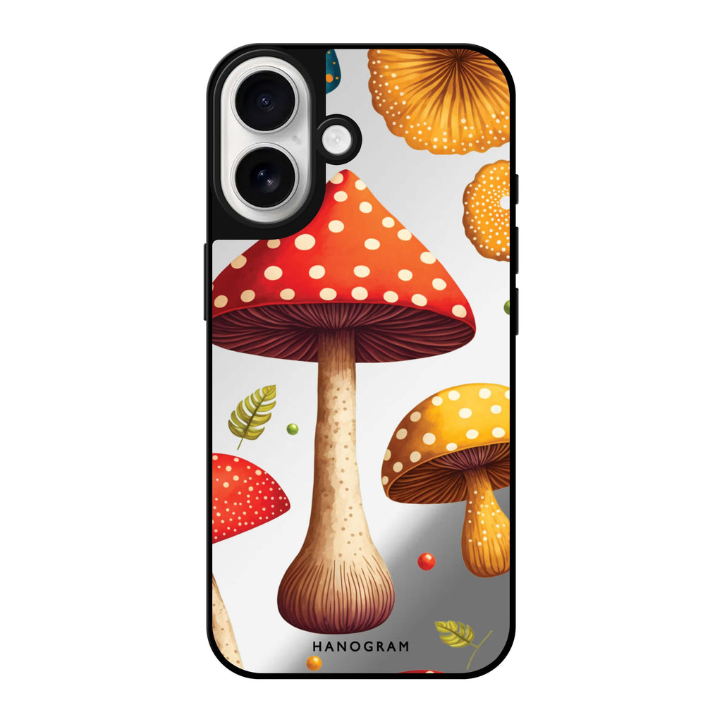 Reflective iPhone 16 Mirror Case –Mushroom time Design