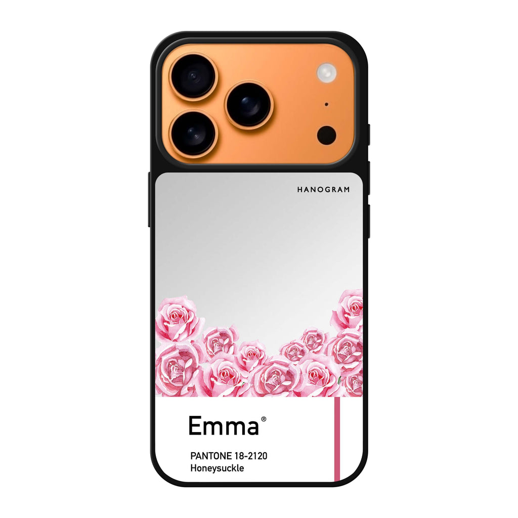 Honeysuckle I personalized name purple flower floral iPhone 17 Pro Max mirror case