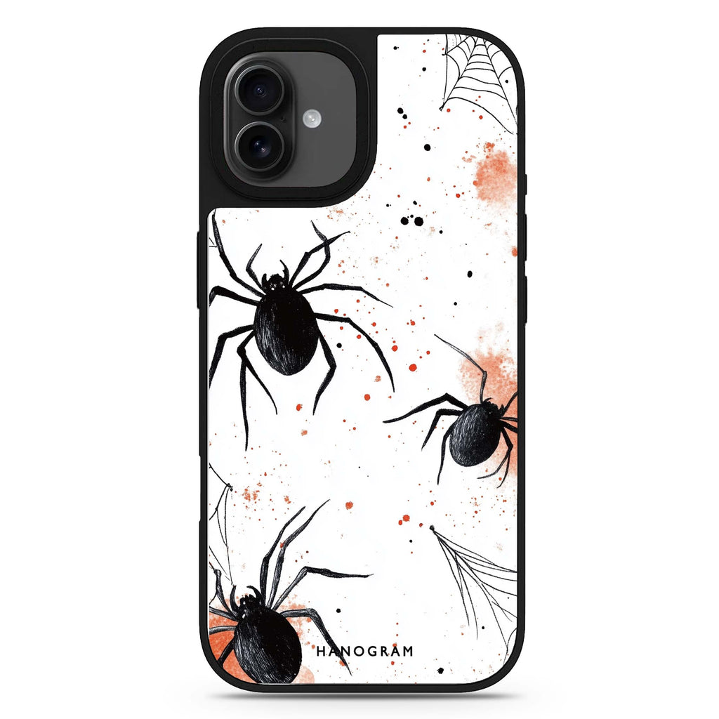 Web of Whimsy halloween design iPhone 17 mirror case