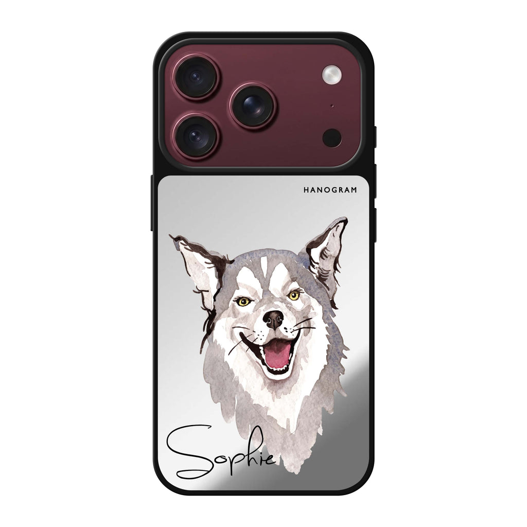Border Collie personalized name dog animal iPhone 18 Pro Max mirror case