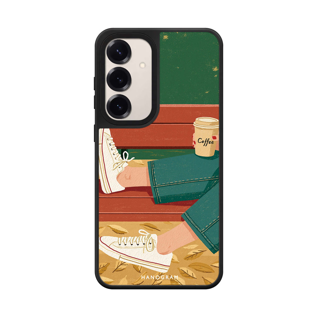 Coffee on the Autumn Bench Samsung Galaxy Mirror Case - product image 1
