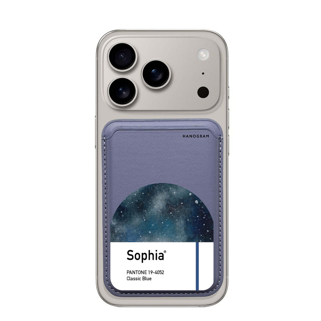 #19-4052 Classic Blue I custom name MagSafe wallet for iPhone, personalized magnetic card holder, main view
