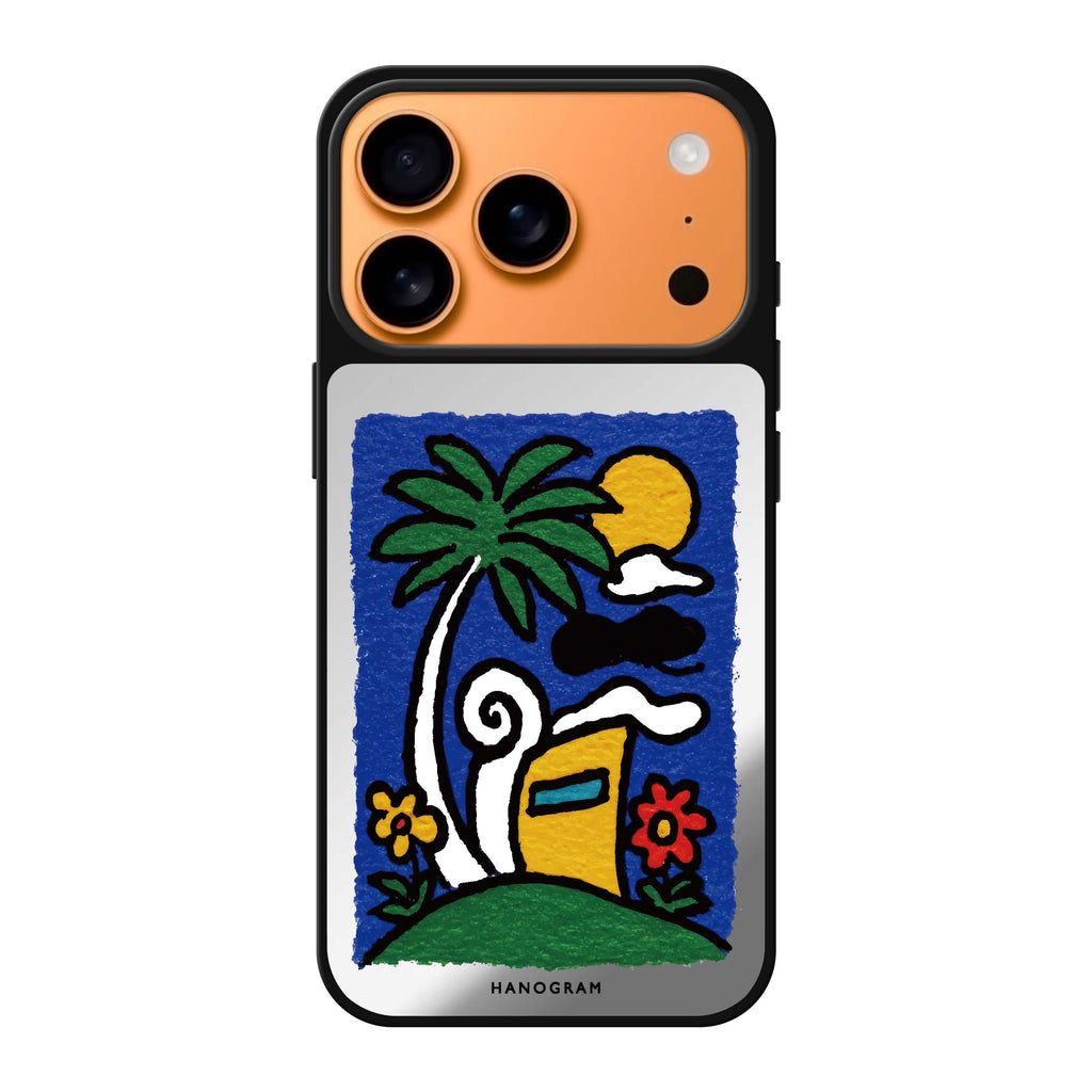 Golden Sun Seal gold summer sun celestial iPhone 17 Pro Max mirror case