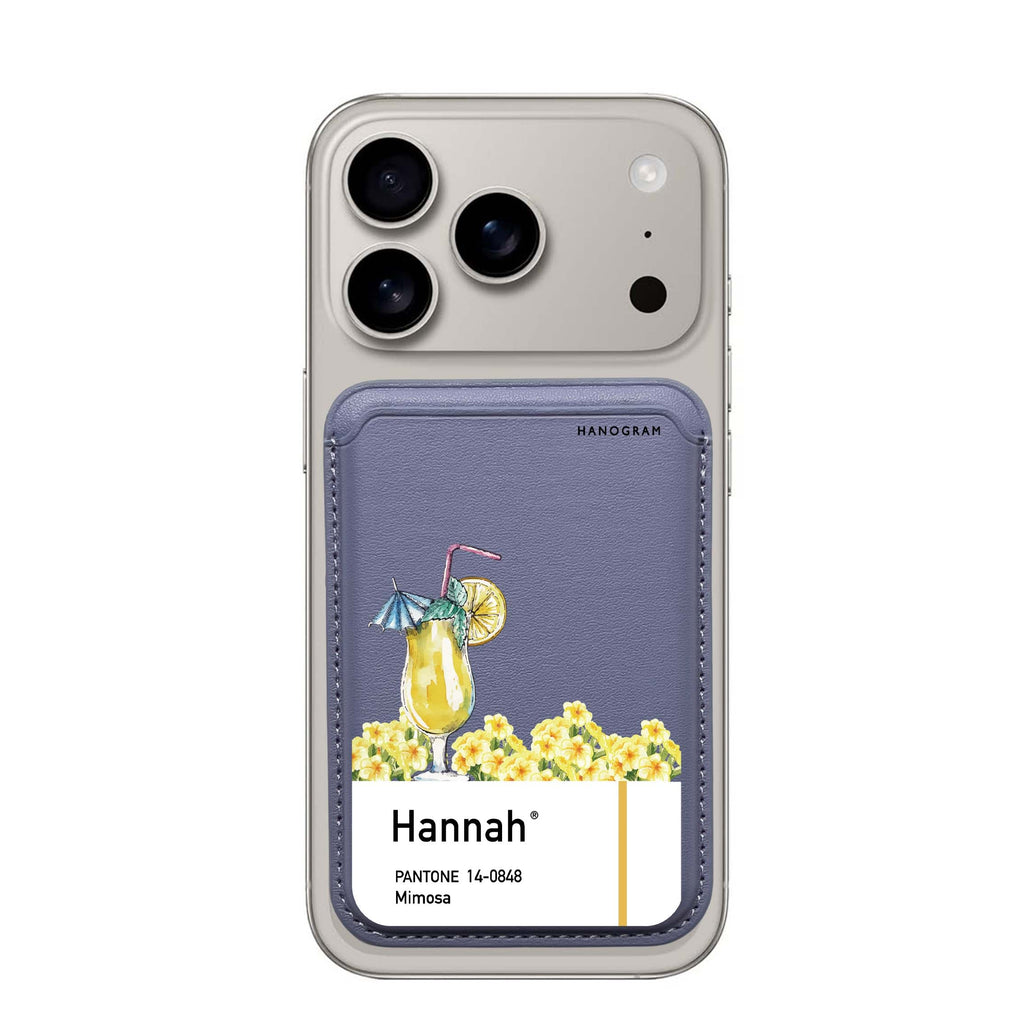 #14-0848 Mimosa I custom name MagSafe wallet for iPhone, personalized magnetic card holder, main view
