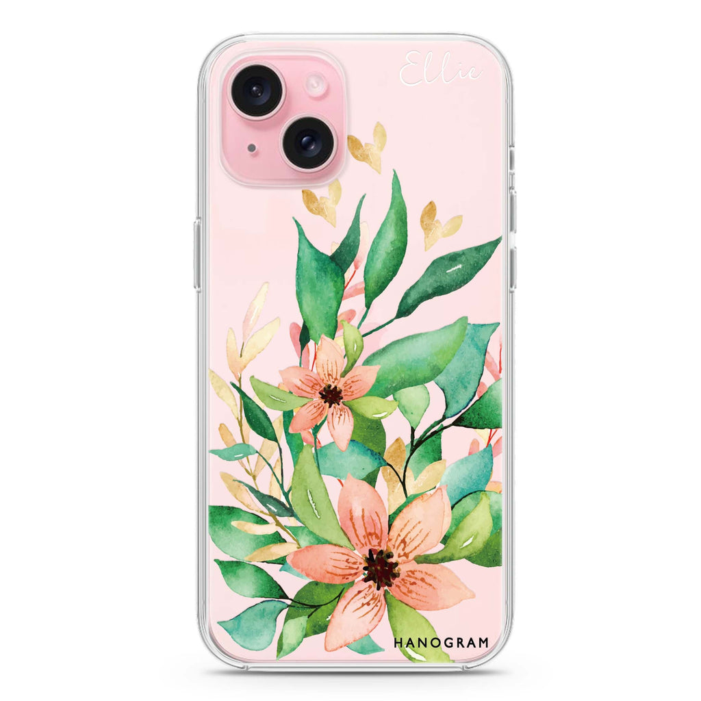 Floral Bloom iPhone 15 plus Ultra Clear Case