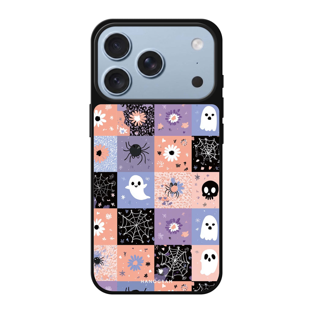 Pastel Patchwork Haunts halloween pattern iPhone 18 Pro Max mirror case