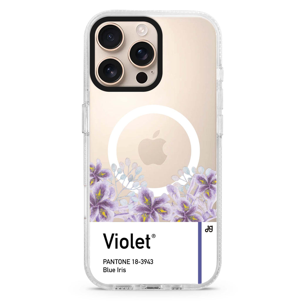 #18-3943 Blue Iris I MagSafe Compatible iPhone 16 Pro Ultra Clear Case - Personalized and Stylish Protection