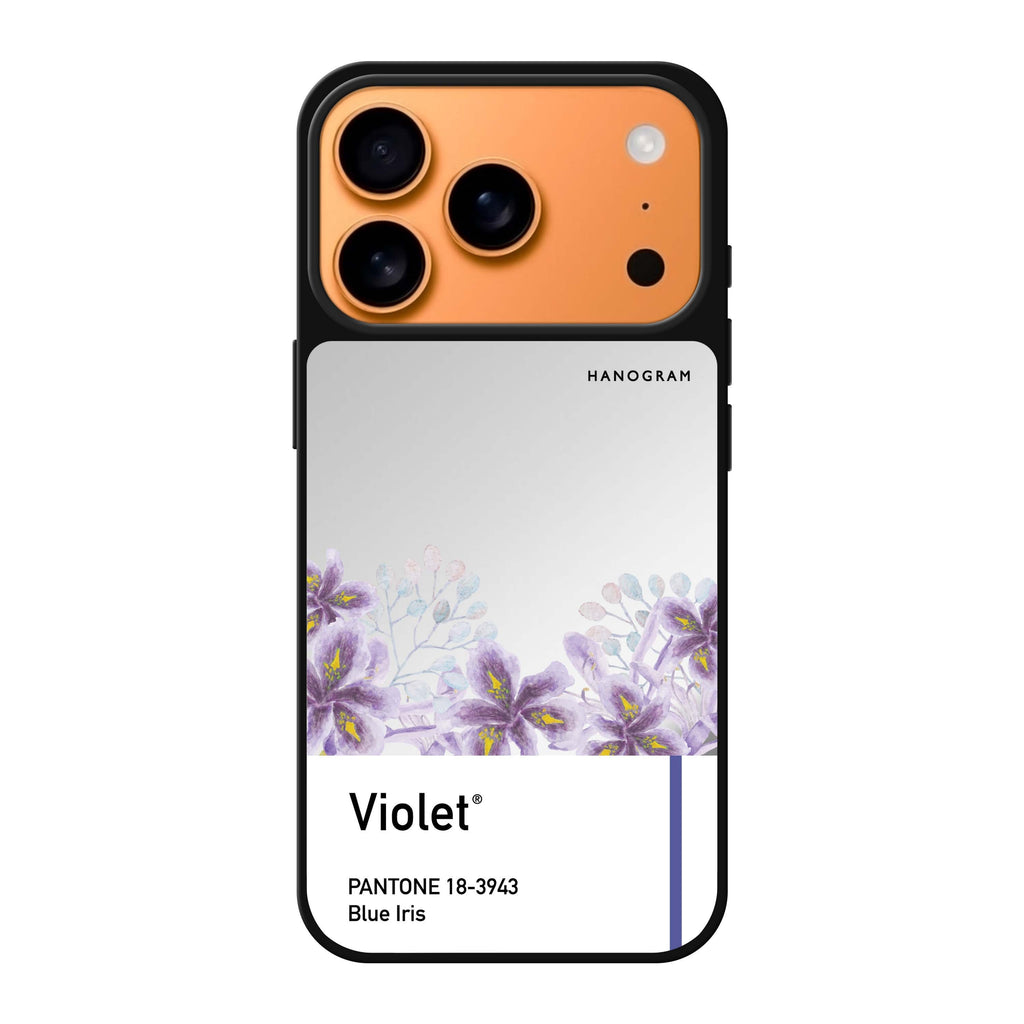 Blue Iris I personalized name blue flower floral iPhone 17 Pro Max mirror case