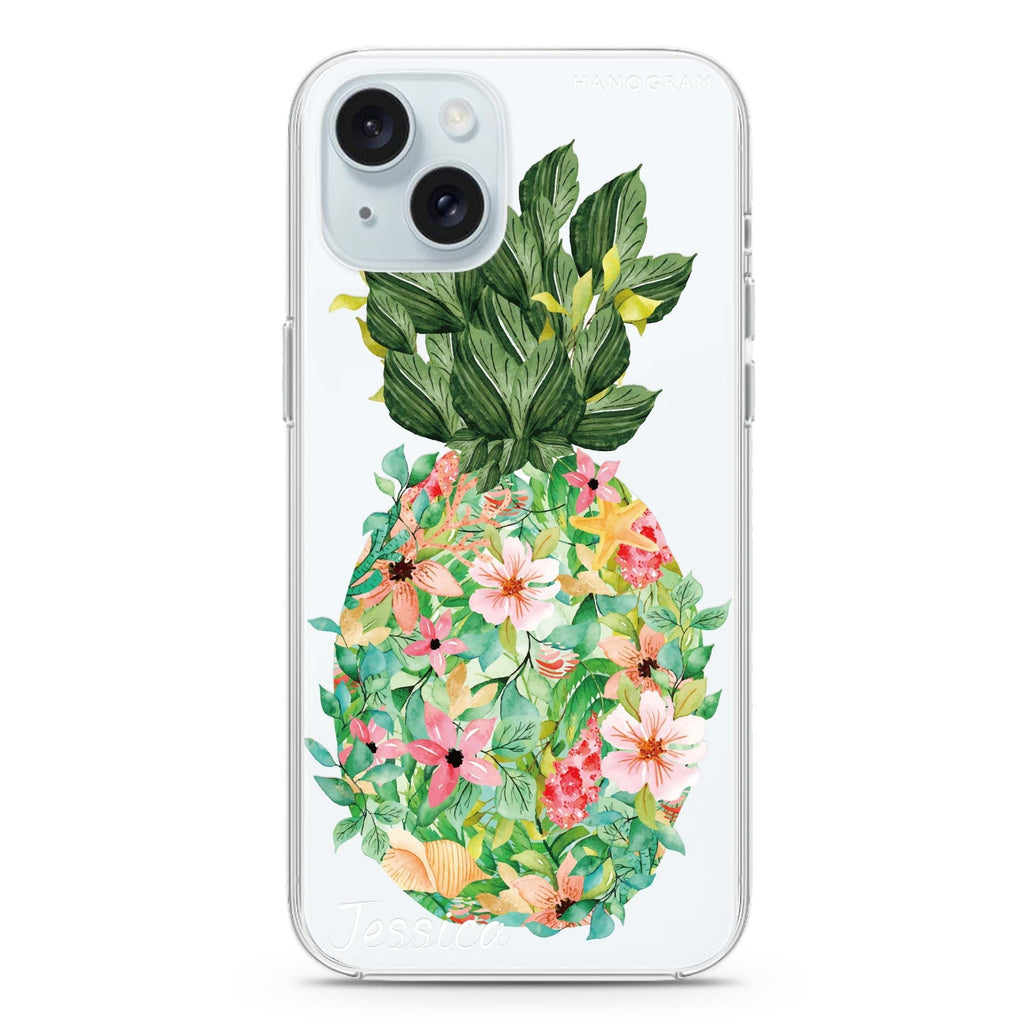 Floral Pineapple iPhone Ultra Clear Case