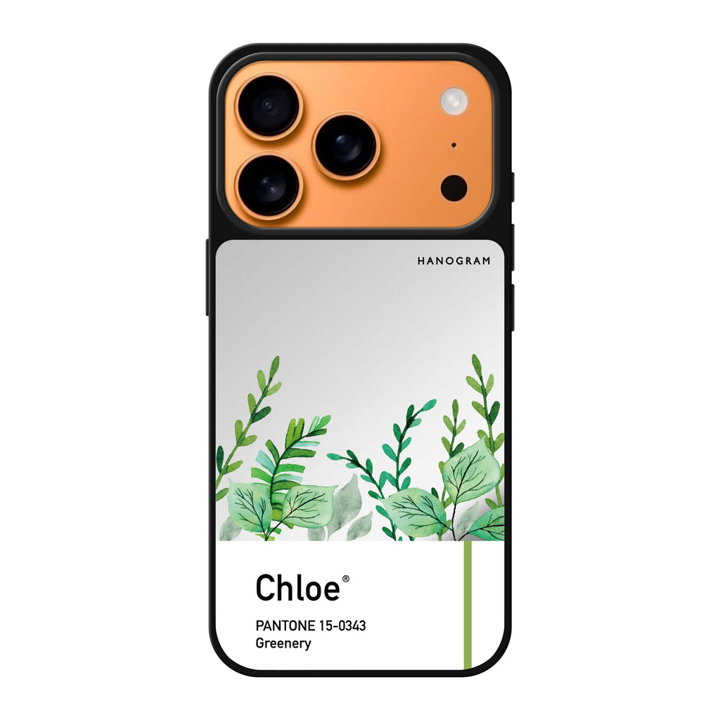 Greenery I personalized name green nature iPhone 17 Pro Max mirror case