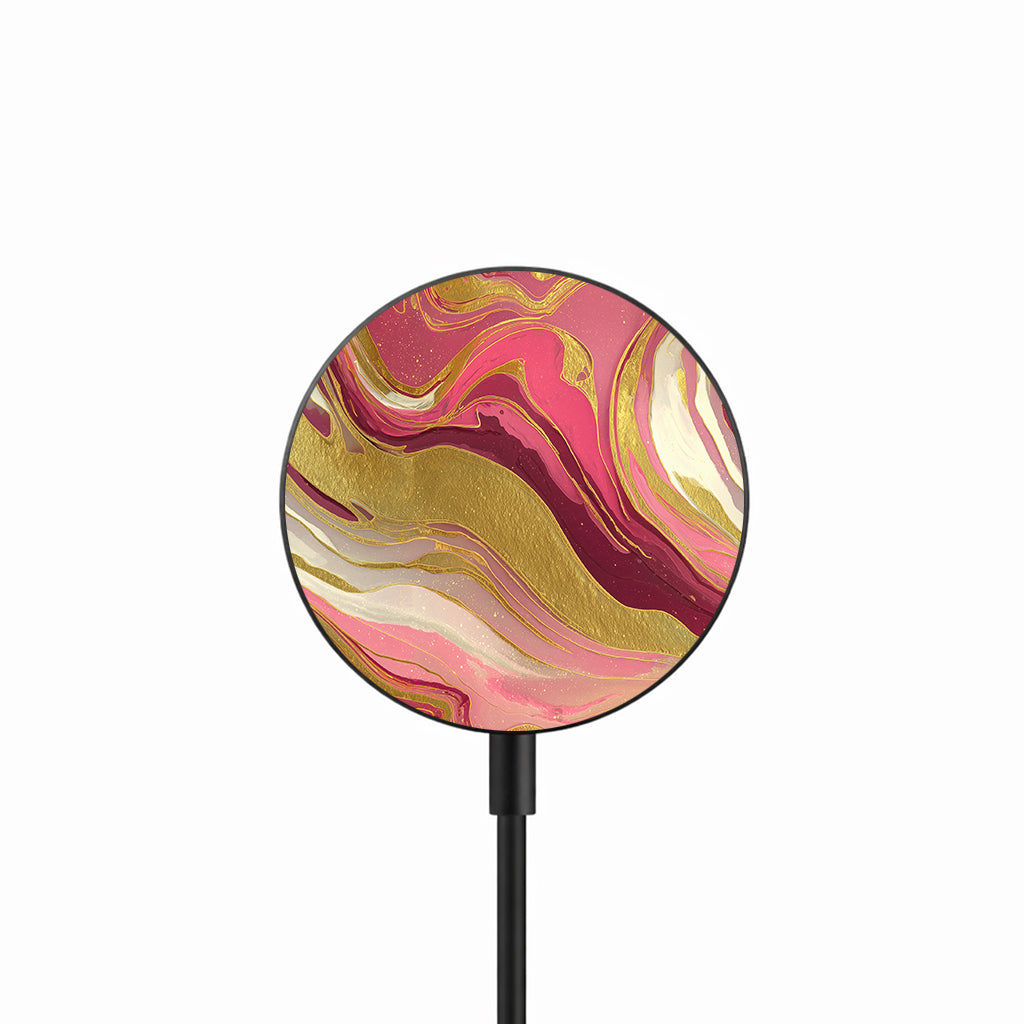 Rose Gold Flow 25W Qi2.2 magnetic wireless charger front view