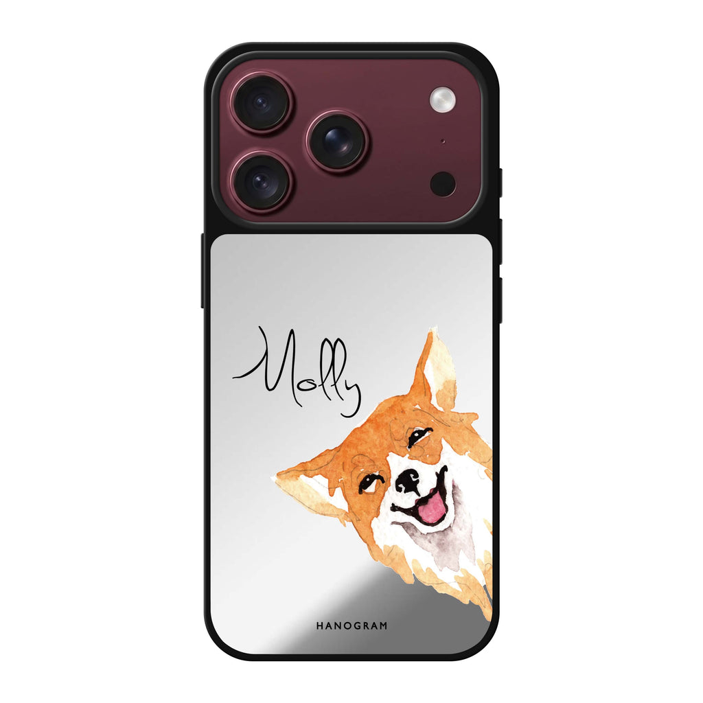 Welsh Corgi personalized name dog animal iPhone 18 Pro Max mirror case
