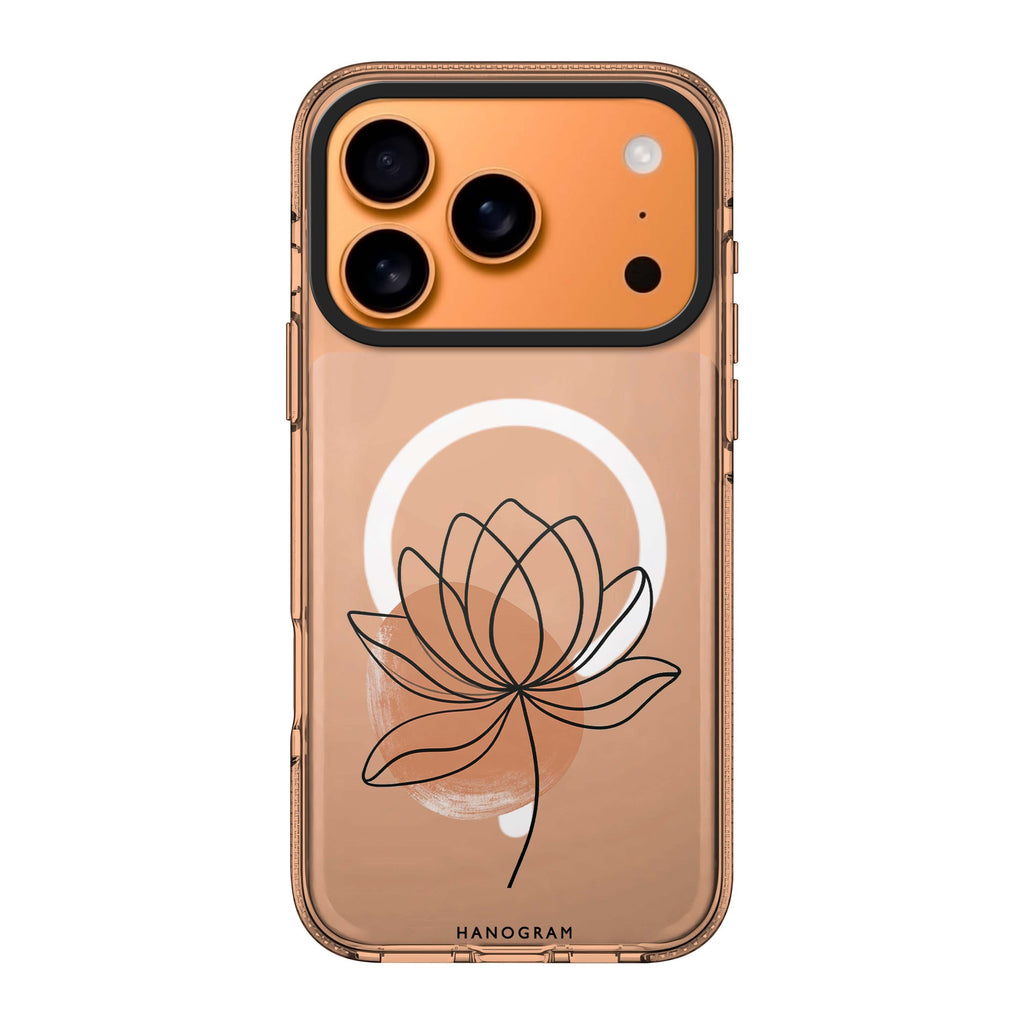 Terracotta Lotus Line iPhone 17 Pro Max Ultra Clear Case - Image 1