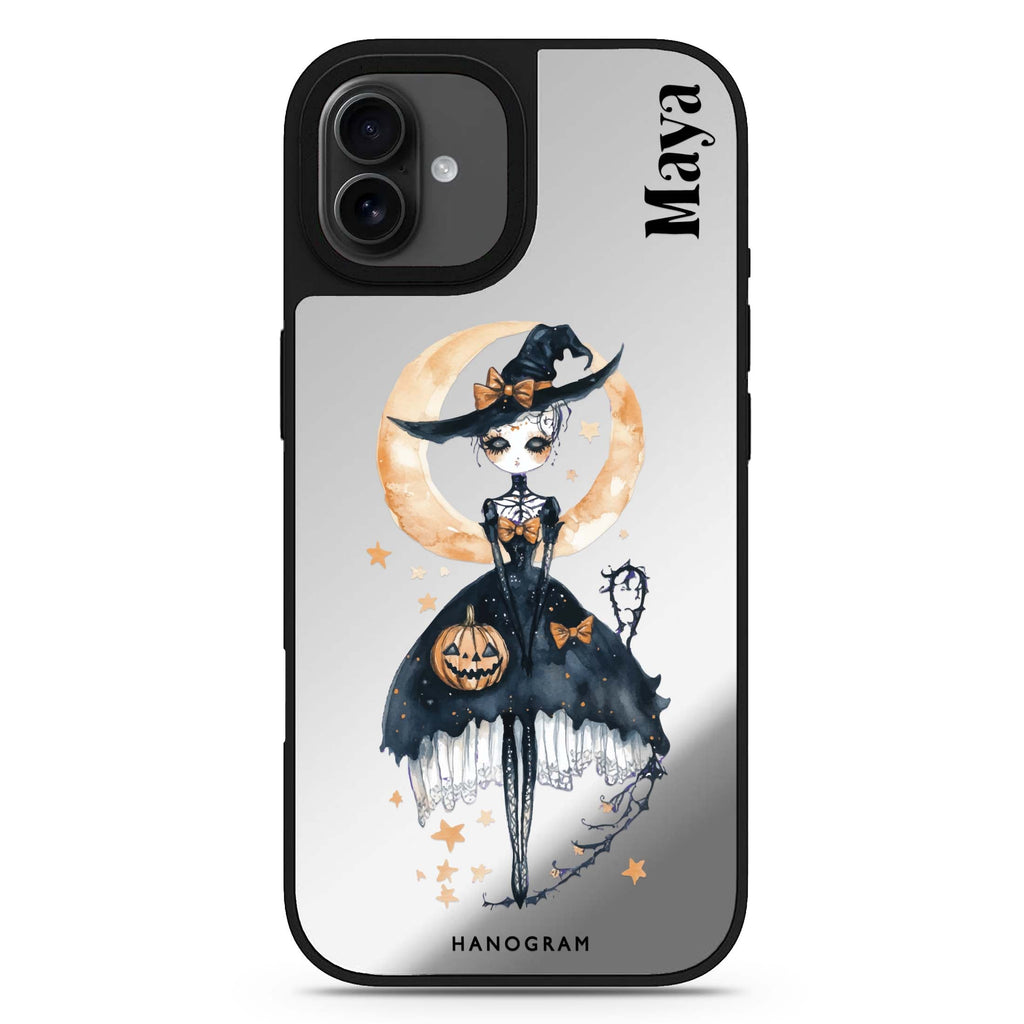 Mystic Witch Glow personalized name halloween design iPhone 17 mirror case