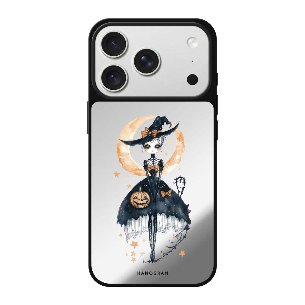 Mystic Witch Glow personalized name halloween sparkle iPhone 18 Pro Max mirror case