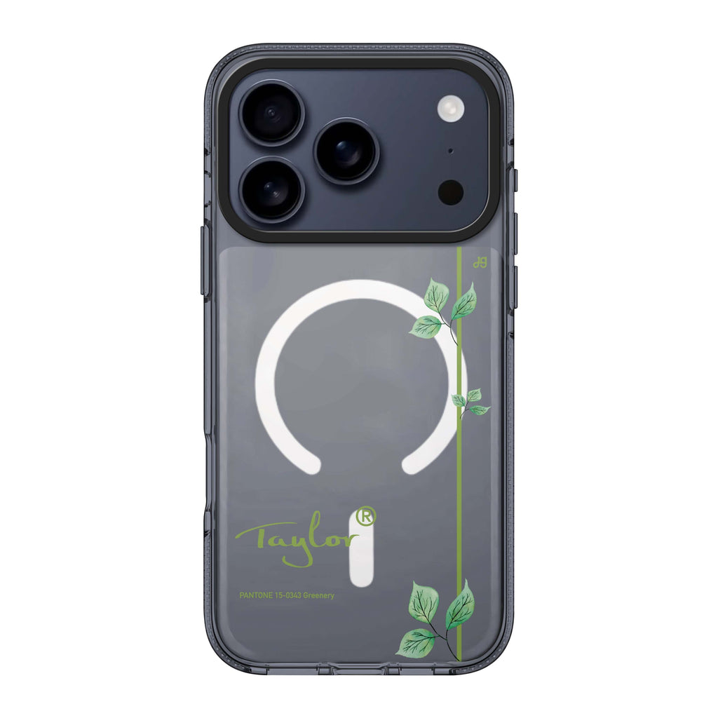 Greenery II personalized name green nature iPhone 17 Pro Max ultra clear case