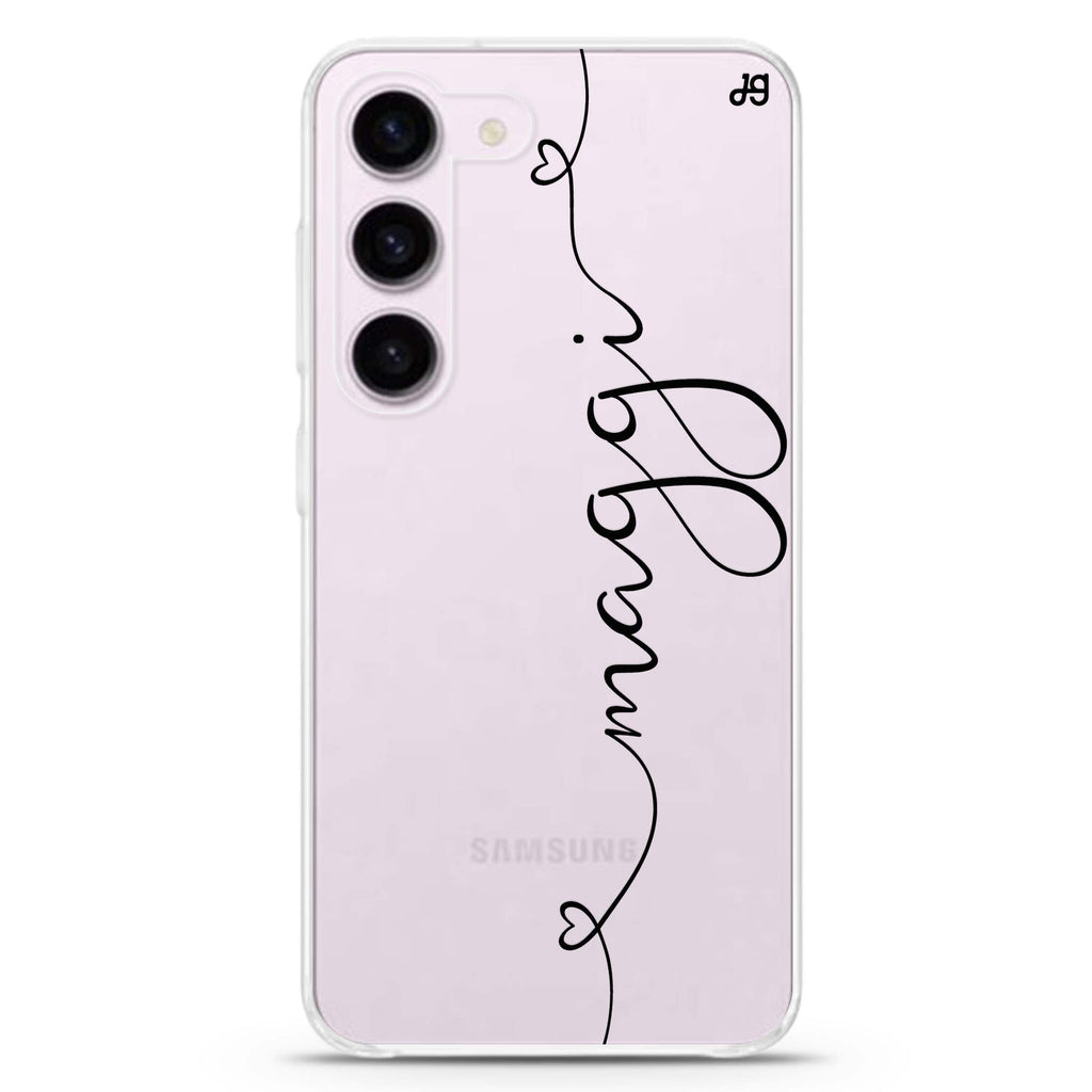 Loving Heart I personalized ultra-clear case for Samsung Galaxy S23/S22, front view