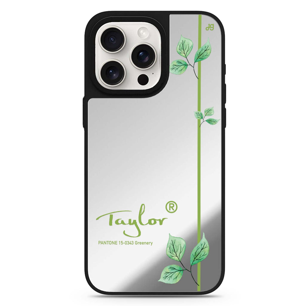 #15-0343 Greenery II personalized name MagSafe mirror case for iPhone 16/15/14 Pro Max and Pro, main view
