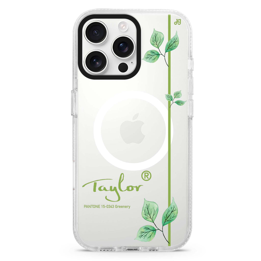 #15-0343 Greenery II MagSafe Compatible iPhone 16 Pro Ultra Clear Case - Personalized and Stylish Protection