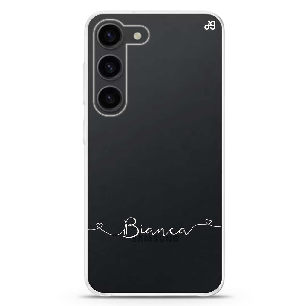 Loving Heart II personalized ultra-clear case for Samsung Galaxy S23/S22, front view