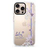 Blue Iris II custom name iPhone 16/15/14 Pro Max & Pro ultra clear case typography design, front product view