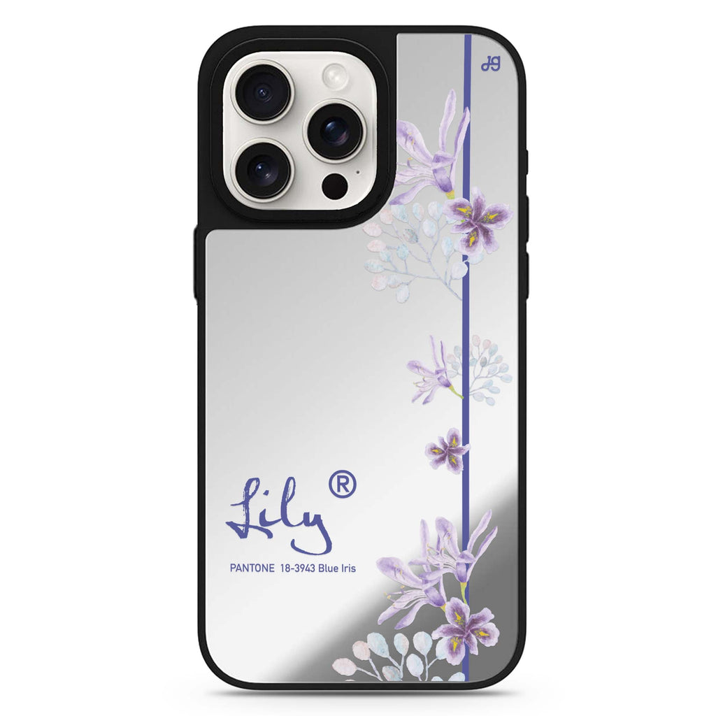 #18-3943 Blue Iris II personalized name MagSafe mirror case for iPhone 16/15/14 Pro Max and Pro, main view