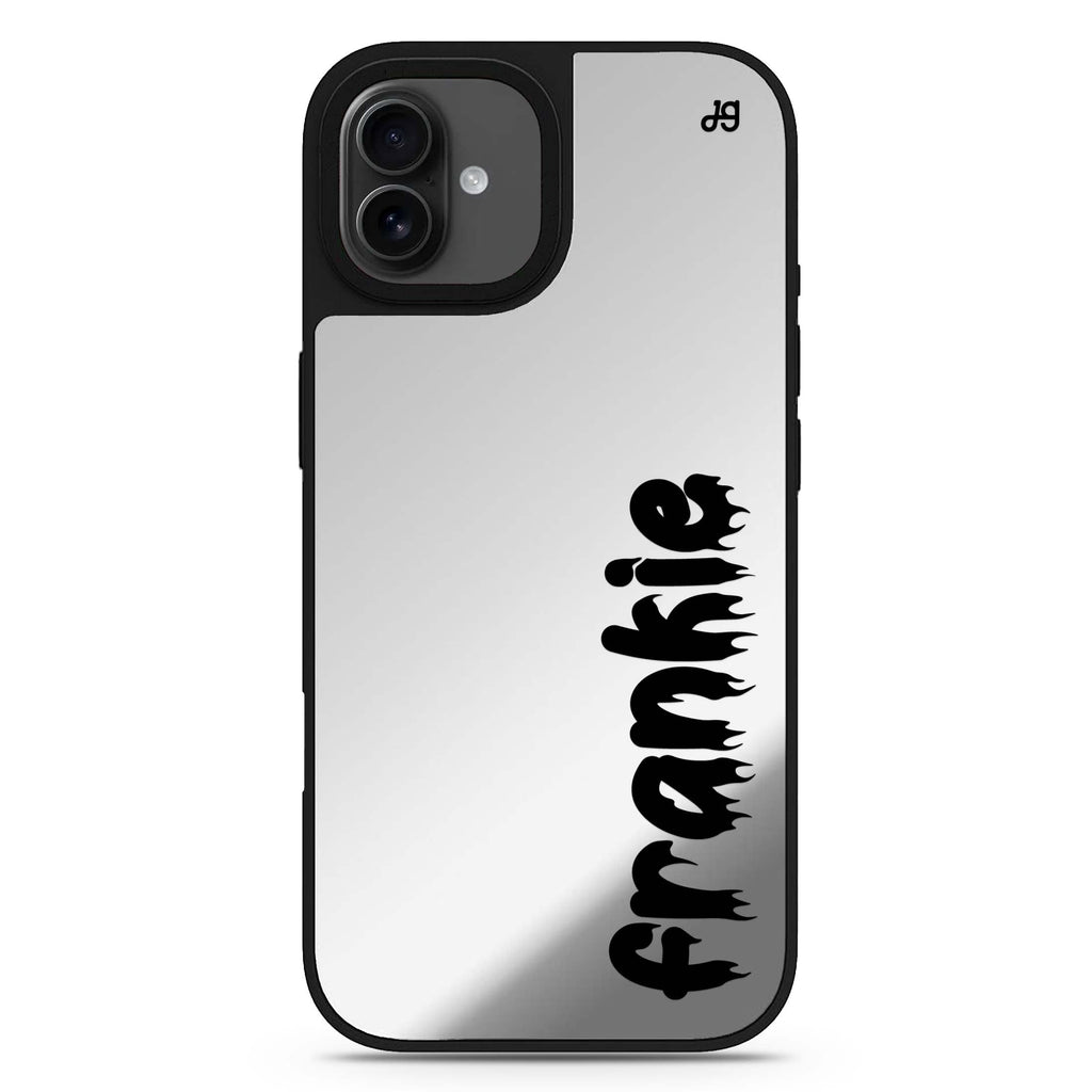 Haunted Name Glow personalized name typography halloween iPhone 17 mirror case