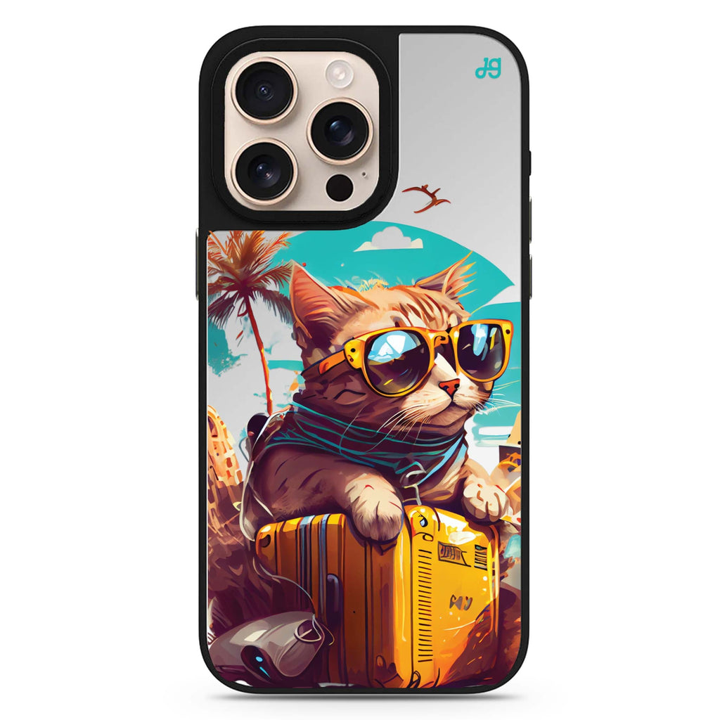 Travel Cat cat design iPhone 16/15/14 Pro Max & Pro mirror case