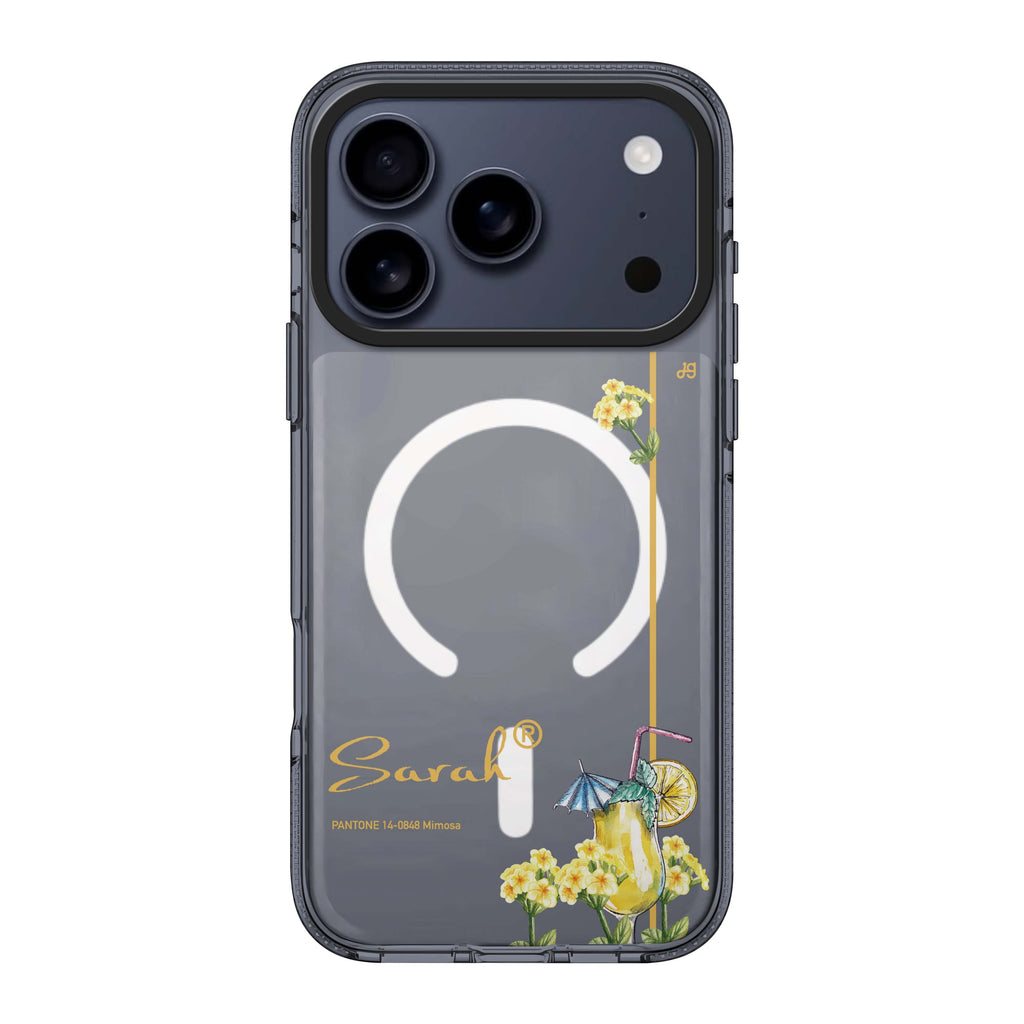 Mimosa II personalized name yellow flower floral iPhone 17 Pro Max ultra clear case